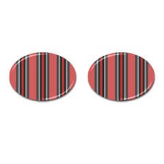 Rosa Grau Streifen Cufflinks (oval) by 2607694c