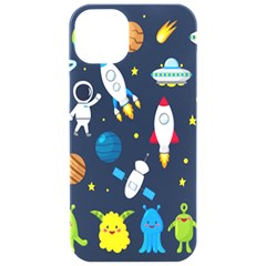 Big Set Cute Astronauts Space Planets Stars Aliens Rockets Ufo Constellations Satellite Moon Rover V Iphone 15 Pro Black Uv Print Pc Hardshell Case by Bedest