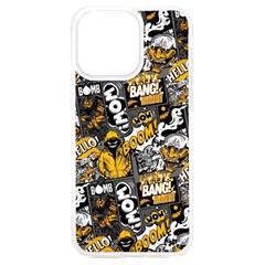 Boom Bang Art Crazy Drawing Graffiti Hello Retro Sayings Yellow Iphone 15 Plus Tpu Uv Print Case by Bedest