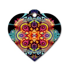 Gelb Floral Dog Tag Heart (one Side) by 2607694c