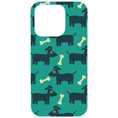 Happy Dogs Animals Pattern Iphone 15 Pro Black Uv Print Pc Hardshell Case by Ket1n9