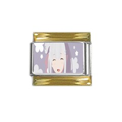 Emilia Rezero Gold Trim Italian Charm (9mm) by Azkajaya