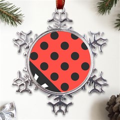 Abstract-bug-cubism-flat-insect Metal Large Snowflake Ornament by Ket1n9