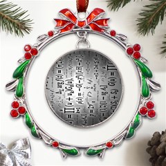 Science Formulas Metal X mas Wreath Ribbon Ornament by Ket1n9