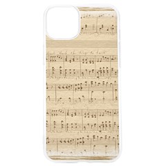 Vintage Beige Music Notes Iphone 15 Pro Tpu Uv Print Case by Loisa77