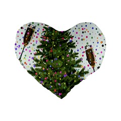 New Year S Eve New Year S Day Standard 16  Premium Heart Shape Cushions by Ket1n9