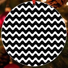 Wave-black White Uv Print Acrylic Ornament Round by kyorashop23