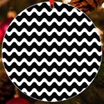 Wave-black White UV Print Acrylic Ornament Round Front