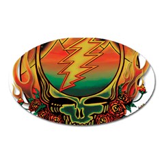 Grateful Steal Your Face Deadhead Hippie Logo Symbol Oval Magnet by Loisa77