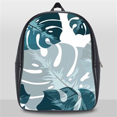 Monstera Leaves Background School Bag (large) by anzea