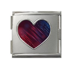 Illustrations Space Purple Mega Link Heart Italian Charm (18mm) by anzea