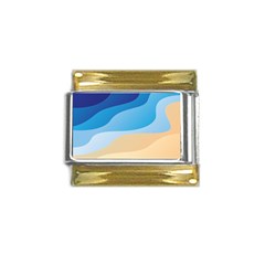 Illustrations Waves Line Rainbow Gold Trim Italian Charm (9mm) by anzea