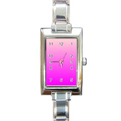 Gradient Pink - Pastel Yellow Pink Rosa Rectangle Italian Charm Watch by 2607694c