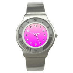 Gradient Pink - Pastel Yellow Pink Rosa Stainless Steel Watch by 2607694c