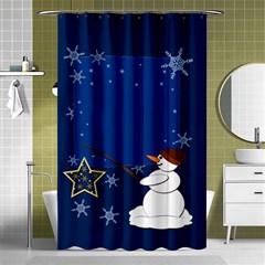 Snowman Shower Curtain 48  X 72  (small)  by 2607694c