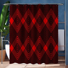 Pattern, Red, Black,  Shower Curtain 60  X 72  (medium)  by 2607694c