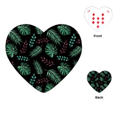 Tropical Leaves Pattern Playing Cards Single Design (heart) by Hannah976