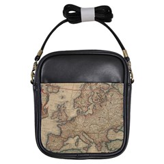 Old Vintage Classic Map Of Europe Girls Sling Bag by Paksenen