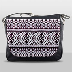 Illustration Ukrainian Folk Seamless Pattern Ornament Messenger Bag by Proyonanggan