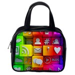 Colorful 3d Social Media Classic Handbag (One Side) Front