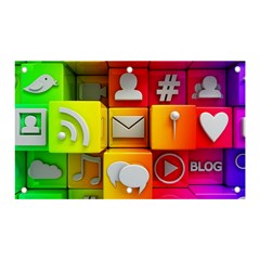 Colorful 3d Social Media Banner And Sign 5  X 3  by Ket1n9