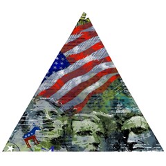 Usa United States Of America Images Independence Day Wooden Puzzle Triangle by Ket1n9