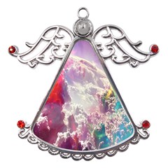 Clouds Multicolor Fantasy Art Skies Metal Angel With Crystal Ornament by Ket1n9