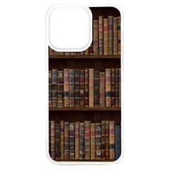 Old Bookshelf Orderly Antique Books Iphone 15 Plus Tpu Uv Print Case by Ravend