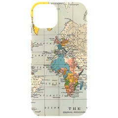 Vintage World Map Iphone 15 Pro Black Uv Print Pc Hardshell Case by Loisa77