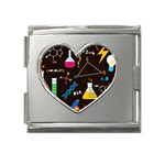 Science Lesson Flat Vector Seamless Pattern Mega Link Heart Italian Charm (18mm) Front