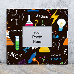 Science Lesson Flat Vector Seamless Pattern White Wall Photo Frame 5  X 7  by Loisa77