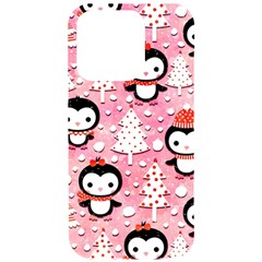 Cute Penguin Pattern Iphone 15 Pro Black Uv Print Pc Hardshell Case by Loisa77