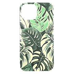 Abstract Art Tropical Leaves Iphone 15 Plus Black Uv Print Pc Hardshell Case by Valentinaart