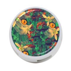 Illustrations Color Cat Flower Abstract Textures Orange 4-port Usb Hub (one Side) by anzea