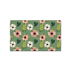 Flower Green Pink Pattern Floral Sticker Rectangular (10 Pack) by anzea