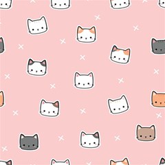 Cute Cat Cartoon Doodle Seamless Pink Pattern Play Mat (rectangle) by Grandong