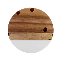 Moles Points Background Pattern Marble Wood Coaster (round) by Loisa77