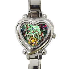 Monkey Tiger Bird Parrot Forest Jungle Style Heart Italian Charm Watch by Grandong