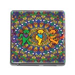 Dead Dancing Bears Grateful Dead Pattern Memory Card Reader (Square 5 Slot) Front