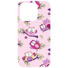 Owls Bird Animal Pattern Iphone 15 Pro Black Uv Print Pc Hardshell Case by Loisa77