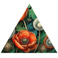 Flower Poppies Wooden Puzzle Triangle by Loisa77