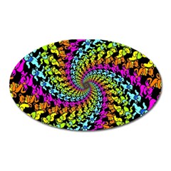 3d Grateful Dead 90 s Neon Dancing Bears Oval Magnet by Perong