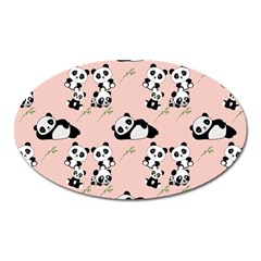 Cute Panda Animal Pattern Oval Magnet by Perong