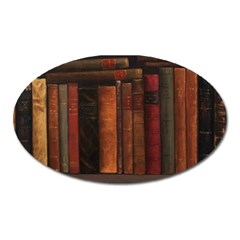 Old Books Vintage Office Antique Library Oval Magnet by Perong