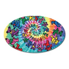 Tie Dye Grateful Dead Bears Oval Magnet by Perong