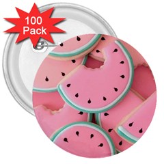 Aesthetic Cute Kawaii Watermelon 3  Buttons (100 Pack)  by Perong