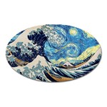 The Great Wave Of Kanagawa Painting Oval Magnet Front