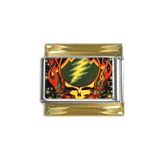 Grateful Dead Scarlet Fire Gold Trim Italian Charm (9mm) by Perong