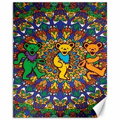 Dead Dancing Bears Grateful Dead Pattern Canvas 11  X 14  by Grandong