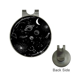 Black Space Drawing Art Planet Drawing Stars Black Space Galaxy Outer Space Hat Clips With Golf Markers by Perong